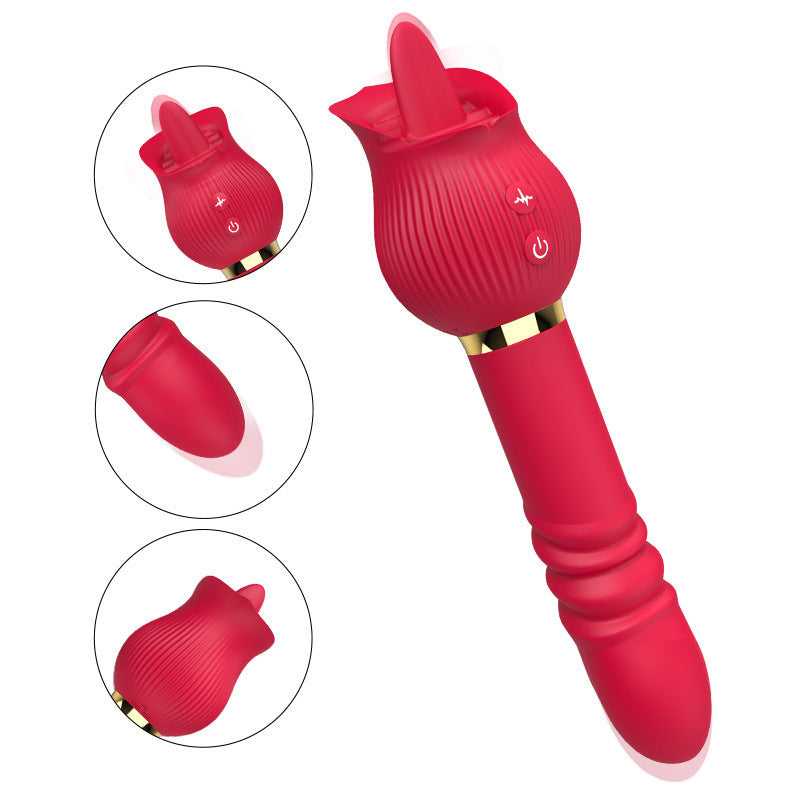 Rose Sucking Telescopic Vibrator TeemDrop