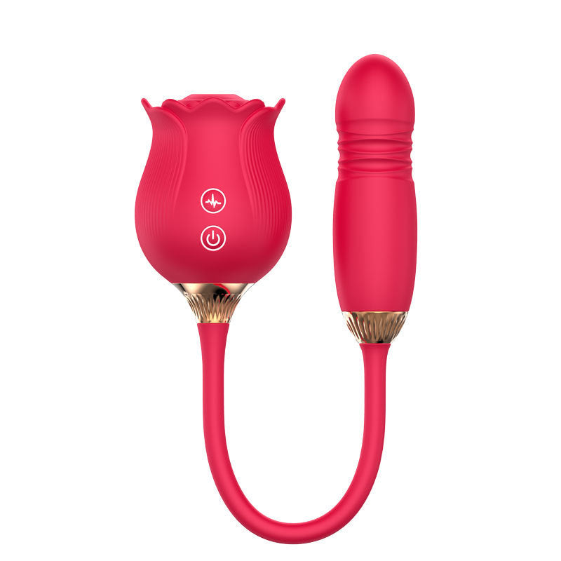 Rose Sucking Telescopic Vibrator
